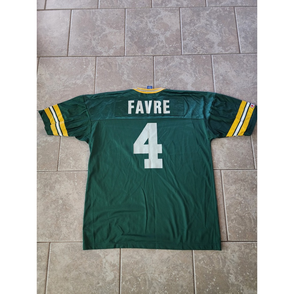 Vintage Champion Brett Favre Green Bay Packers Jersey Mens 52 Green NFL Football